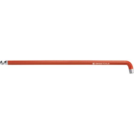 PB Swiss Tools Clé mâle coudée 6 pans, tige longue et courte, avec tête sphérique revêtement par poudre, Hexagonal: 6 mm