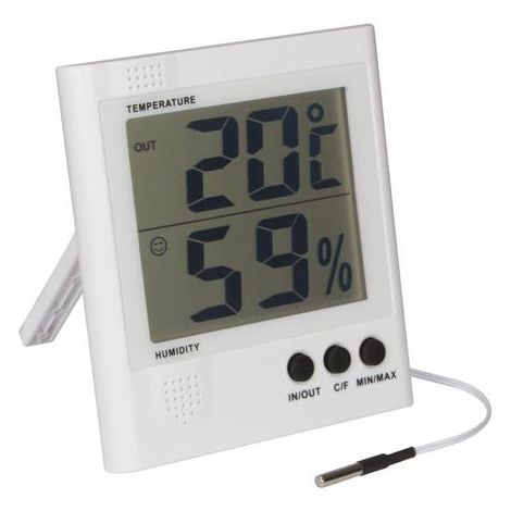 Velleman – Thermo-hygromètre digital avec grand écran LCD – Température intérieure 0 à 50°C – Humidité 20 à 90% – Alarme de congélation (1/5)