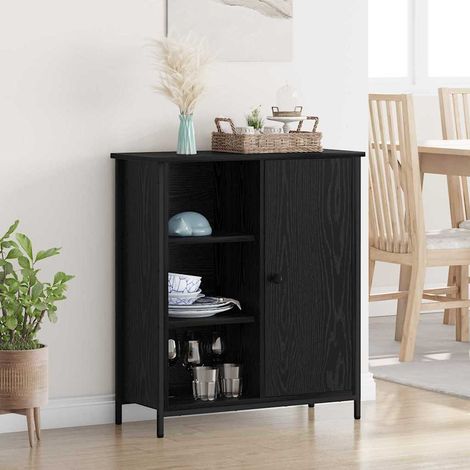 Buffet-Meuble de rangement Chêne noir 70 x 30 x 80 cm Bois d'ingénierie (1/5)