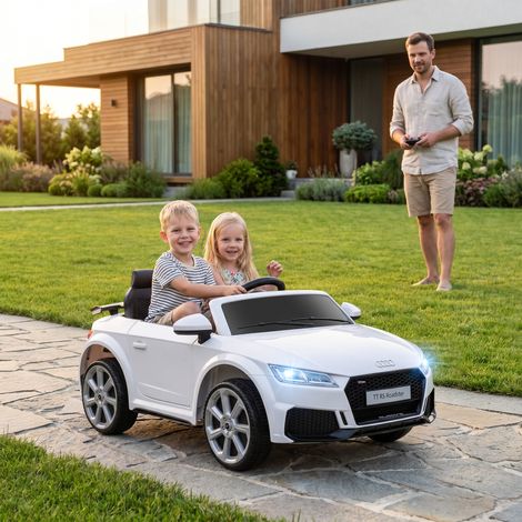 Coche Eléctrico para Niños de 3+ Años Audi TT Eléctrico 12V con Velocidad 3 km/h Mando a Distancia 102x60x44 cm Blanco (1/5)