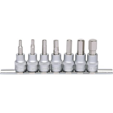 Kstools – Jeu de douilles tournevis 6 pans intérieur 3/8' – Acier chrome vanadium – Longueur 50mm – 7 pièces – Normes DIN 7422 et ISO 1174 (1/6)