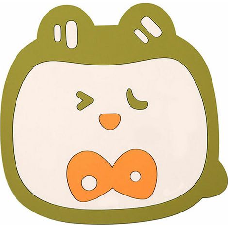 Gaosu Tapis de table résistants à la chal, Tapis de table en silicone, Animal mignon de bande dessinée, Tapis de table lavables - Vert clair (1/5)