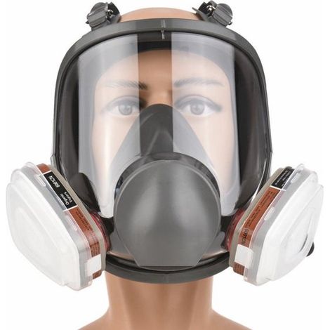 Wiederverwendbare Vollgesichtsmaske,Maske für organische Dämpfe,beschlagfreie Staubmaske,mechanischen Polieren (1/4)
