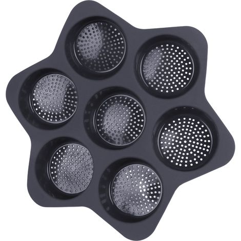 Moule à hamburger 7 cavités en silicone antiadhésif compatible lave-vaisselle, forme à pain pour burger, moule de cuisson pour sandwich à l'œuf, pain de maïs, gâteau à étages gris (1/5)