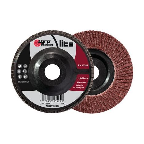 Disco Lamelle Radiali Corindone Abrabeta Grana 40 115 x 22 mm 20 Pezzi
