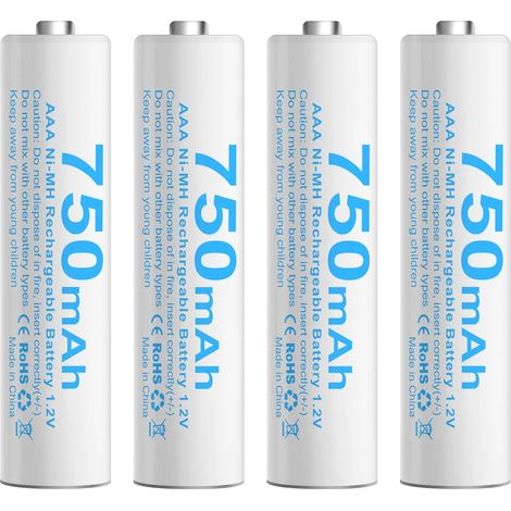 Batterie AAA HR03 de rechange compatible avec les téléphones sans fil 750 mAh (4) (1/5)