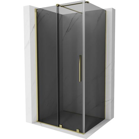 Mexen Velar Duschkabine Schiebetür 120 x 100 cm, Graphit, Gold - 871-120-100-41-50