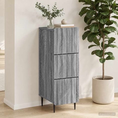 Armoire de Rangement à tiroirs 33 x 34,5 x 92 cm Bois d'Ingénierie, Design Moderne (1/5)