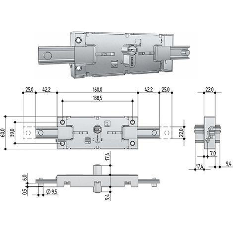 Prefer W221.0024 Serratura Centrale Alta Sicurezza - Cilindro Sagomato Punzonato
