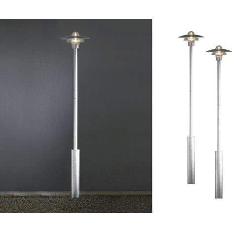 2er Set Wegeleuchten Gartenlaterne MODENA galv. Stahl, E27, Höhe 225 cm, IP44 (1/5)