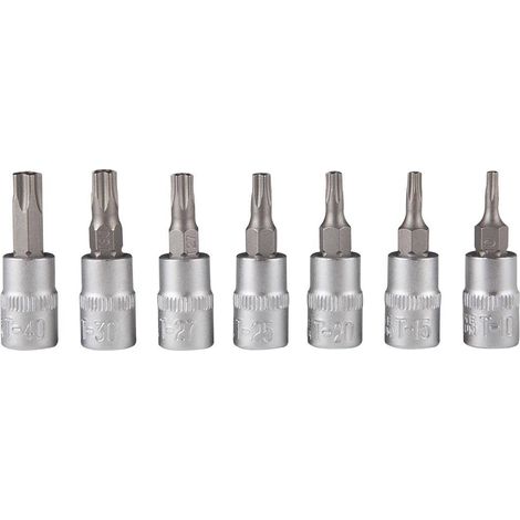 Jeu 7 douilles embouts ts 1/4" Ts10-ts15-ts20-ts25-ts27-ts30-ts40 - OM 7006 - CLAS Equipements (1/3)