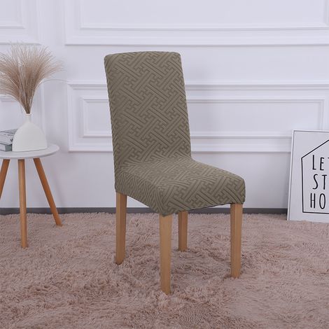 HOUSSE DE CHAISE JACQUARD MOTIF GAUFRAGE F MARRON peluche ÉPAISSE (1/5)