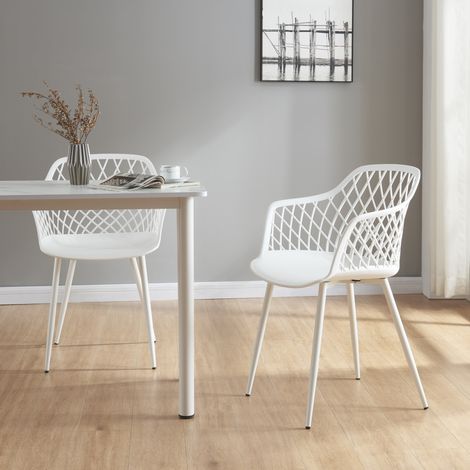 Esszimmerstuhl Kangasniemi 2er Set Weiß [en.casa]