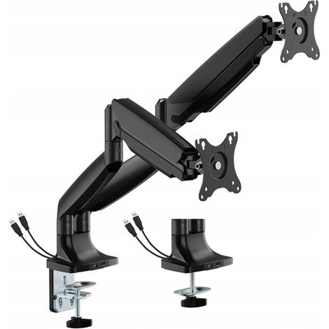 Supporto universale per 2 monitor Spacetronik SPA-S120B con braccio ergonomico (1/5)