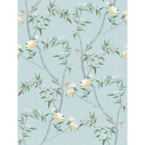 papier peint fleurs bleu clair - Sanders & Sanders (1/2)