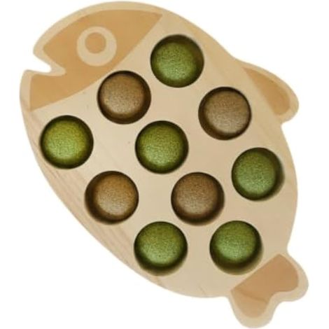 Générique à Chat en Bois Base Stable avec 10 Trous Forme De Poisson en Bois (1/5)