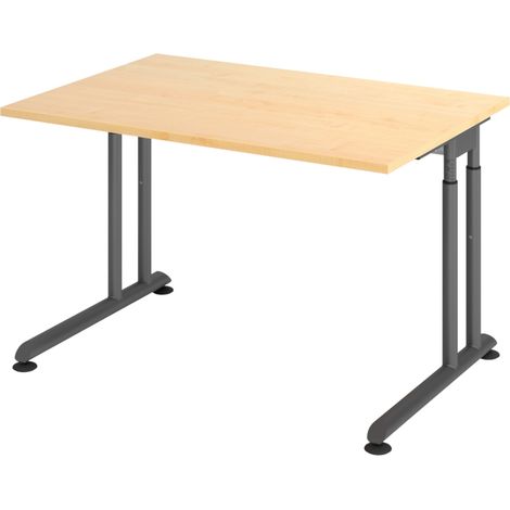 bümö Schreibtisch Serie-Z Rechteck: 120 x 80 cm  Ahorn Graphit
