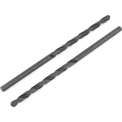 2,6 mm diamètre à pointe fendue 64 Lange Schnellarbeitsstahl Spiralbohrer Bit 2pcs