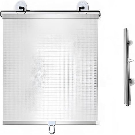 White retractable roller blind with suction cups, no drilling required, suitable for indoor use, dimensions: 40 x 60 cm (1/5)