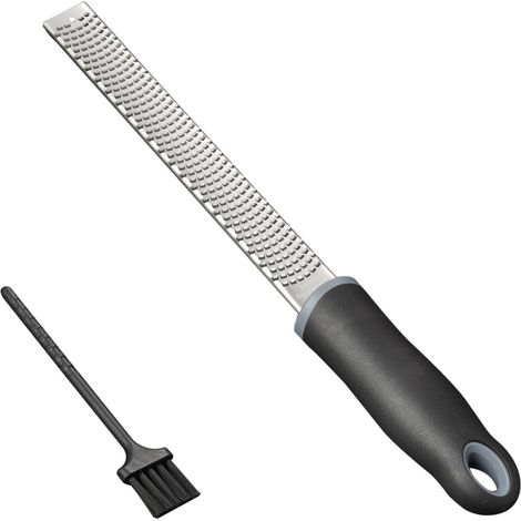 Lntyq Zesteur d'Agrumes & Râpe à Fromage Manuelle, Râpe Fine pour Parmesan, Citron, Coconut, Muscade, Chocolat et plus, 33cm, Lames Tranchante en Acier Inoxydable