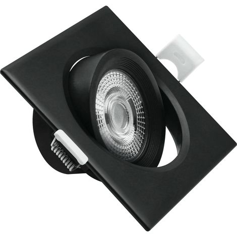 Aro LED basculante encuadrado (7W 3CCT 560lm) IP20 9x9x3,8cm color negro (1/2)