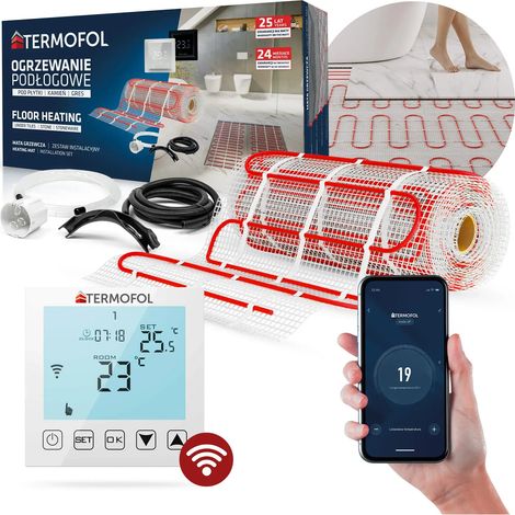 TAPIS CHAUFFANT sous carrelage KIT 15m2 THERMOSTAT TF-WIFI 150W (1/5)