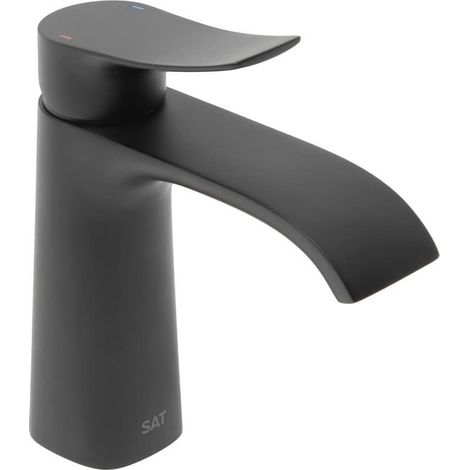 Infinitio Miscelatore per lavabo con bocca a cascata, senza scarico, nero opaco (SATBSINF271C)