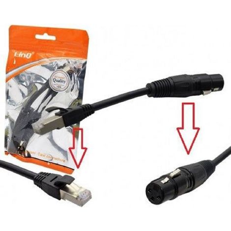 Trade Shop - 15 cm XLR-Buchse auf RJ45-Stecker, Netzwerk-LAN-Audio-Adapterkabel KL-9236 -