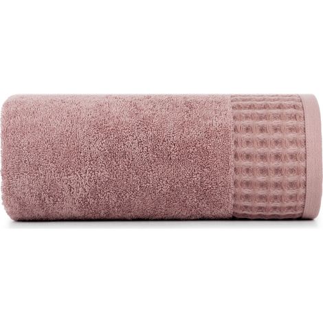 Avilion Handtuch 70x140, lila Frottee mit dekorativer Bordüre im Waffelmuster, 500 g/m², Terra Kollektion