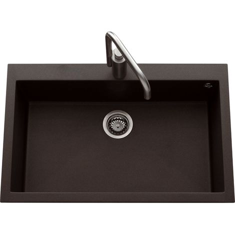Évier granit noir moucheté Luisina QUADRILLE 1 bac 794x504 (1/5)
