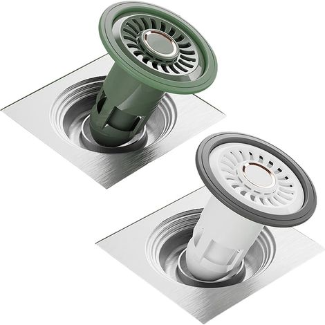 artefacts de drainage sol déodorants pour salle bain à fonction complète couvercle noyau intérieur en déodorant et ant Lot de 2 Silicone (1/4)