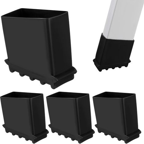 Pied Escabeau 50x20mm Caoutchouc Noir Antidérapant, Patins pour Échelle Résistants à L'usure, Lot de 4 Pièces de Tapis de Marchepied de Rechange pour Sécurité et Protection (1/5)