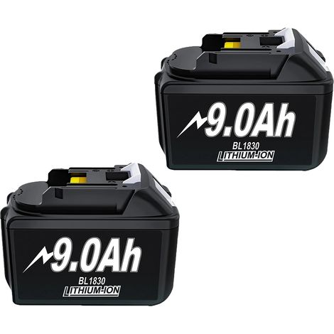 Batteria di ricambio, capacità 6000 mAh, compatibile con i modelli Makita, confezione da 2 da 9000 mAh (1/2)