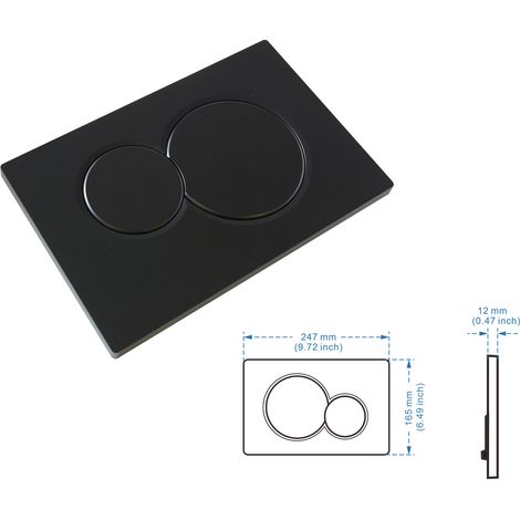 Spülpanel für Toiletten WC-Spülkasten Sigma 01 Dual-Zweiwege Druckauslauf Modell Schwarz Kunststoff Schwarz Farbig