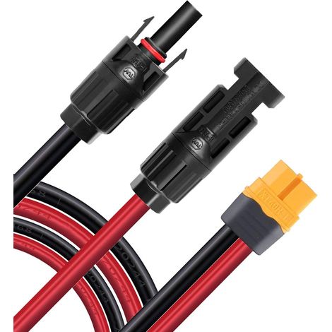 Câble de charge solaire Connecteur solaire vers XT60 Adaptateur 12AWG panneau solaire Câble pour River Series et générateur solaire panneau solaire 150cm(59.05inch) (1/5)