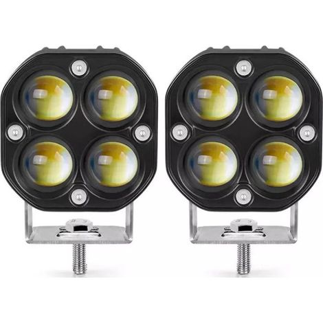 Kaelt - Projecteur LED 40 W à quatre feuilles en forme de trèfle pour voiture, éclairage de travail, moto, véhicule tout-terrain, pare-chocs avant modifié (1/4)