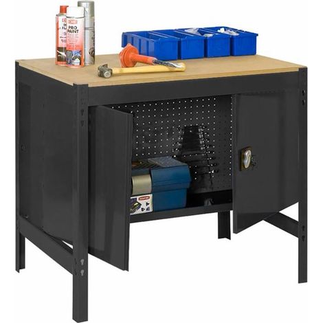 Mesa de Trabajo SIMONWORK BT 0 cabinet 900 antracita/madera (1/2)