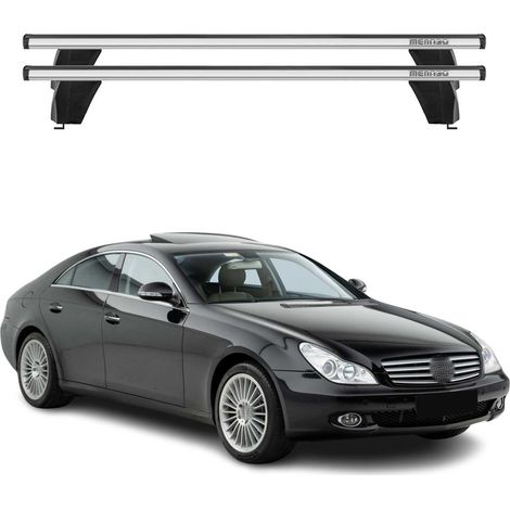 OMAC Dachträger Querträger Alu für Mercedes CLS C219 2004-2010 – Abschließbar – T-Nut – City-Crash-getestet – Max. 75 kg Silber (1/5)