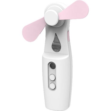 Ventilateur humidificateur portable rose 2 en 1, rechargeable par USB, brumisateur d'eau, vaporisateur facial, climatiseur 04 (1/5)