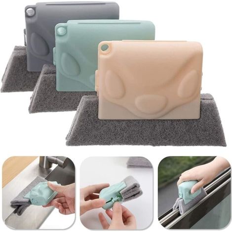 SABIR Brosse de nettoyage de rainure de fenêtre, brosse de nettoyage de rainure créative, brosse de nettoyage de fenêtre magique, nettoyage rapide de tous les coins et espaces, cuisines (1/5)