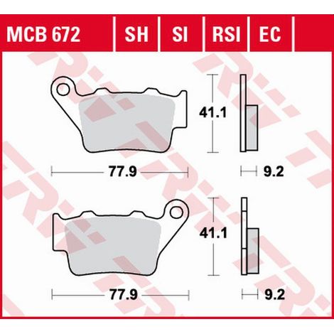 TRW ZF Bremsbeläge KH213 ECO Organic für Honda NX 500/650 Dominator (95-01), SLR 650 (97-98), KTM SX/EXC/EGS/LC4/Duke 125/250/300/350/360/390/400/450/500/520/525/620/625/690, Yamaha WR 125R/X (09-17),