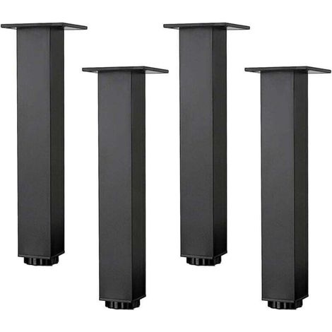 Höhenverstellbare Möbelbeine aus Aluminiumlegierung, Couchtisch-/Sofabeine, 5-40 cm, matt schwarz, mit Schrauben, 4er-Set (35 cm/13,8 Zoll)