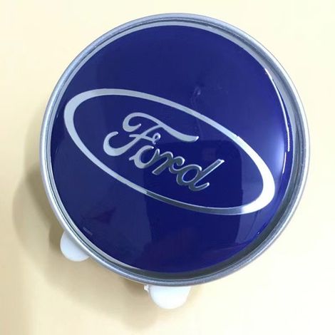 Lot de 4 Cache-Moyeux de Roue 62 mm pour Ford Focus Fiesta Mondeo Fusion Kuga, Emblème Central de Jante Automobile Style OEM, 4 Pièces Bleu (1/2)