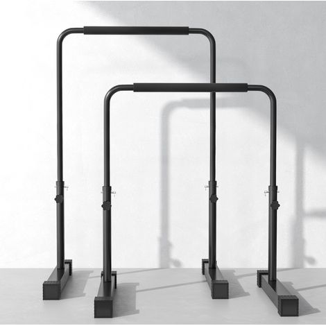Barres parallèles réglables en hauteur, lot de 2, acier noir (1/5)