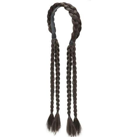 Ecleanfy - Extension de cheveux en queue de cheval double tressée, avec boucle élastique sécurisée, couleur naturelle, fibre synthétique pour femmes Noir naturel (1/5)