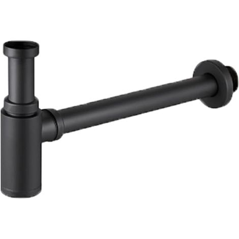 1 Siphon à bouteille Acier inoxydable 304 Noir mat Anti-odeur Design mural Pour lavabo salle de bain (1/5)