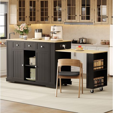 Mobile cucina con tavolo estraibile 138x55x93 cm OKMYHOME (1/5)