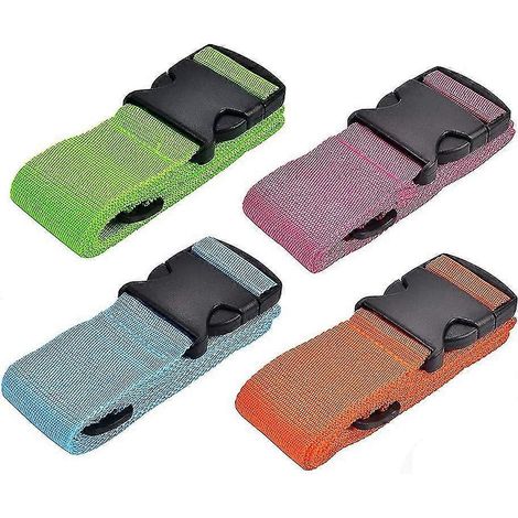Gepäckgurte, 4er-Pack, verstellbare Koffergurte, Reisegurt mit Schnallenverschluss, Gepäcksicherungsgurte, 4 Farben