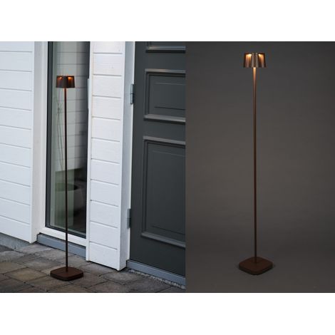 Akku Stehlampe NICE für Outdoor dimmbar, kabellos in Rostoptik, klein 120cm (1/5)