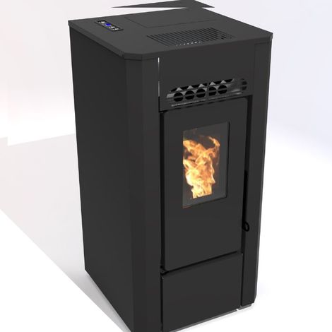 Stufa a pellet canalizzata Dalia da 8,9 kw con wifi nera (1/4)